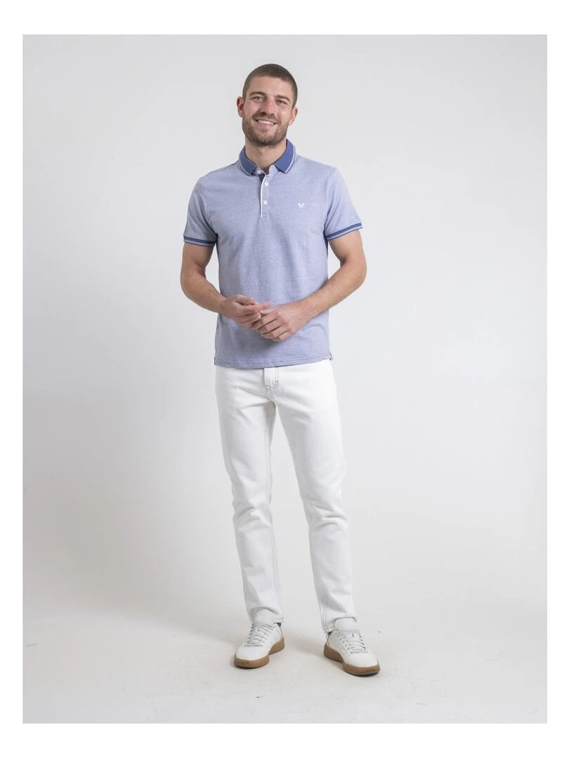 Polo manches courtes pur coton POULORIS   Bleu