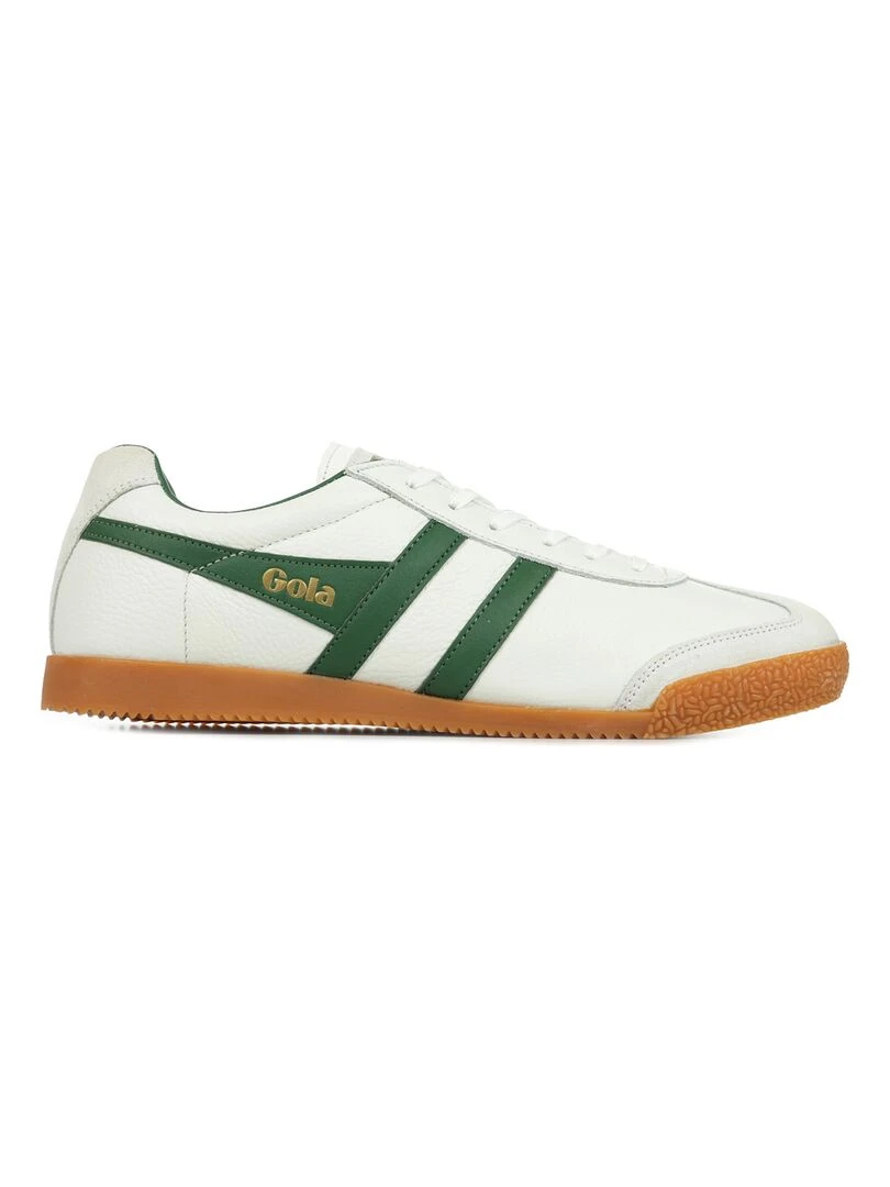 Baskets Gola Harrier Leather Blanc Vert