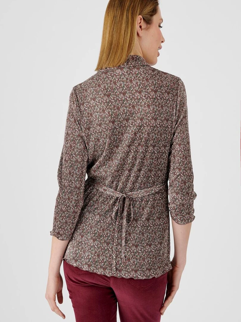 Chemisier plissé manches 3/4   Damart   Gris