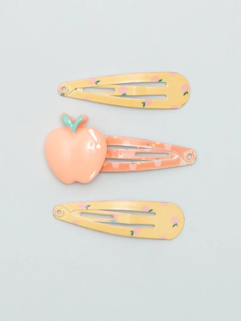 Lot pour cheveux   élastique + pinces   Orange