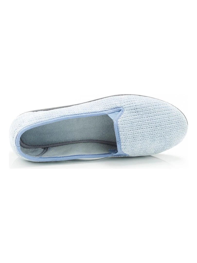 Ballerines aspect velours côtelé  à mémoire de forme   Damart   Bleu ciel