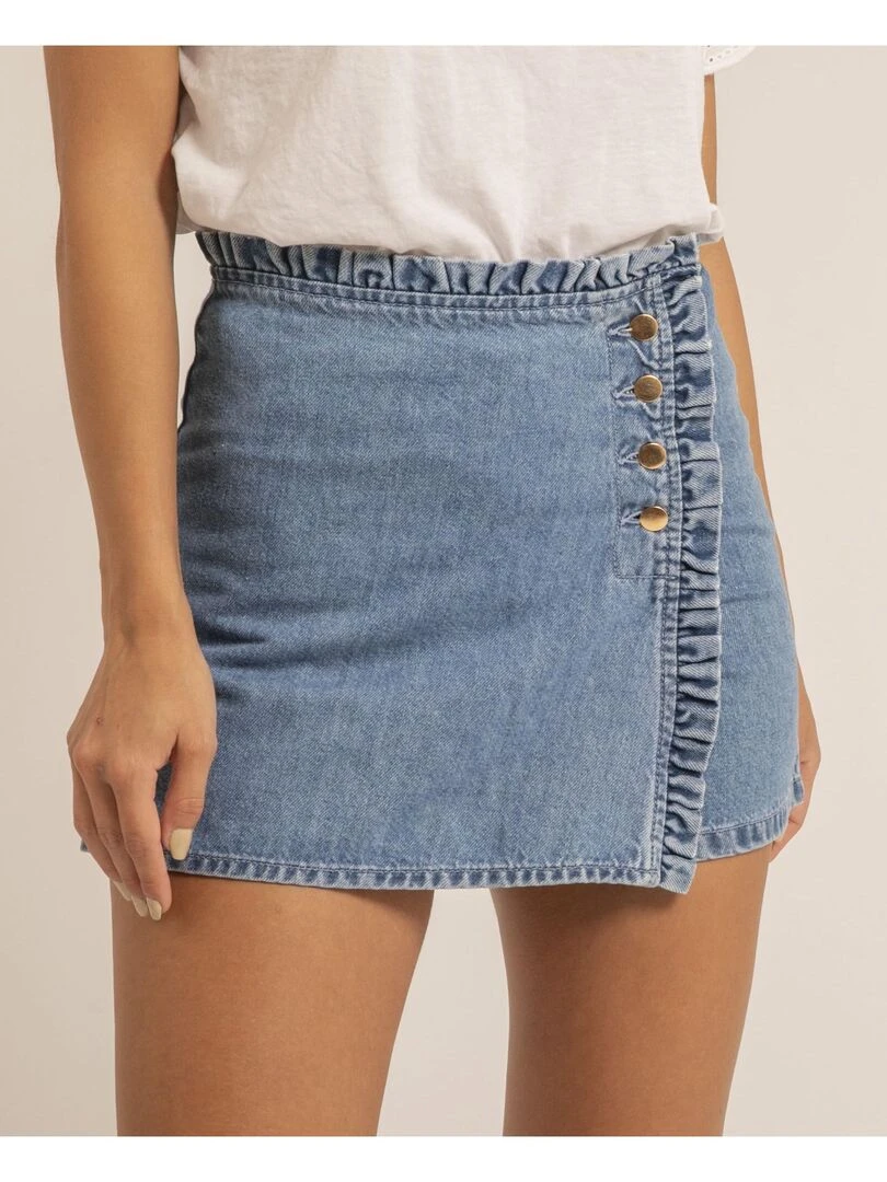 Jupe short en jean XADELIA   Bleu