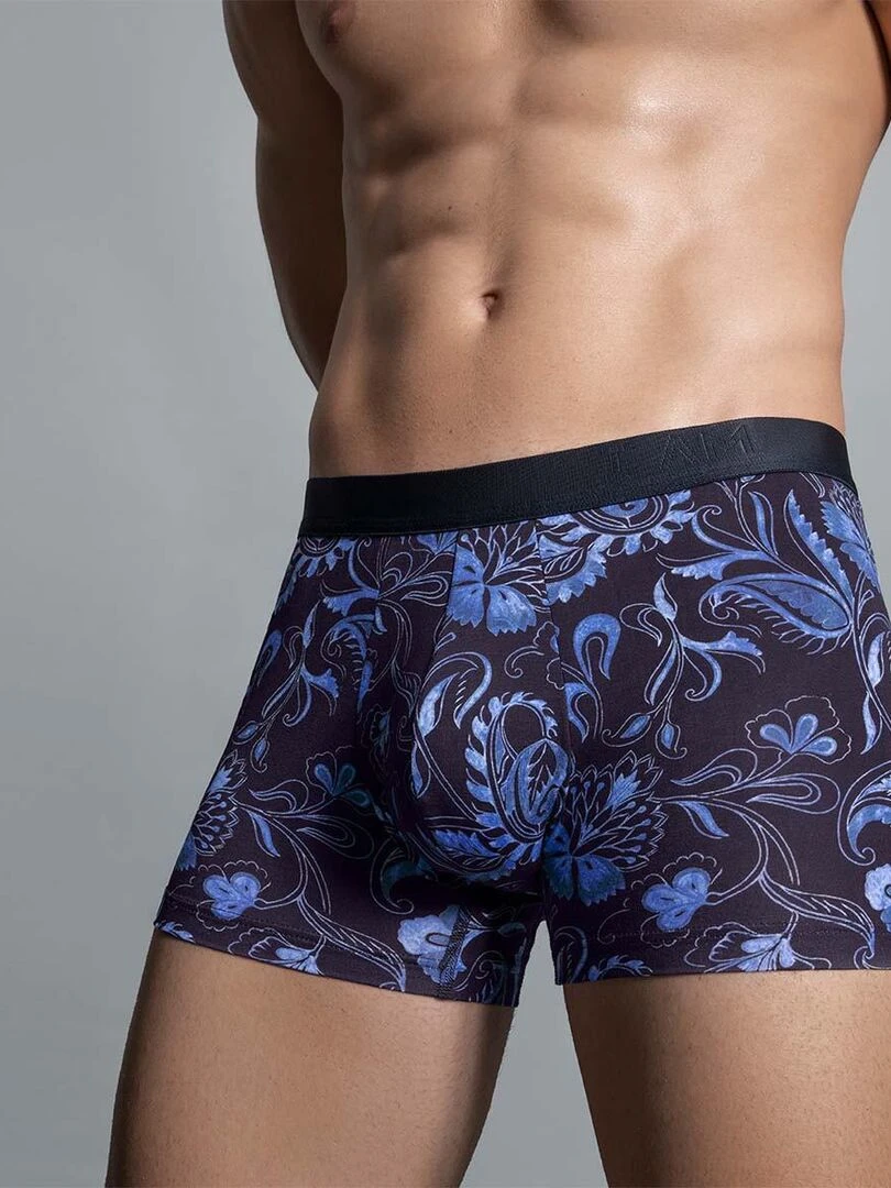 Boxer homme en lyocell et à motif cachemire Kanji   Bleu