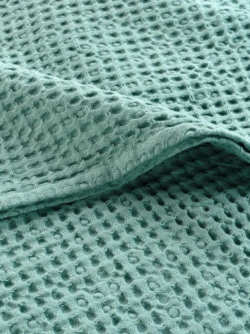 Plaid coloré en nid d'abeille Bleu céladon