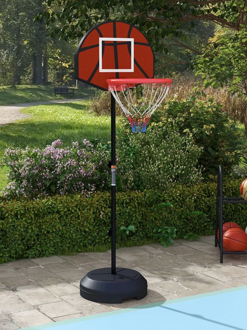 Support panier de basket ball jeu de 6 fléchettes magnétiques 2 en 1   Noir