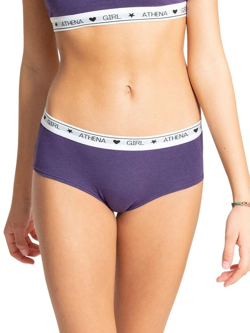 Lot de 2 boxers fille Coton Ultra Doux   Fille   Blanc Violet