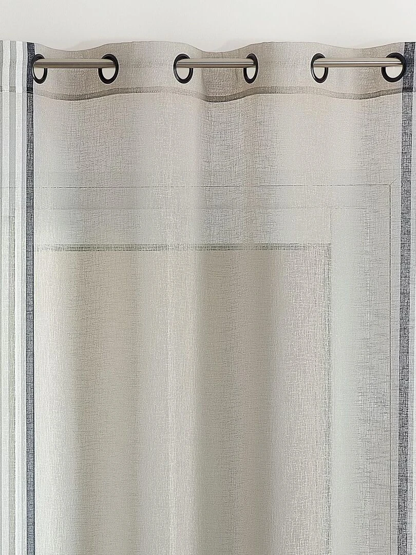 Voilage uni avec rayures fantaisies Beige clair