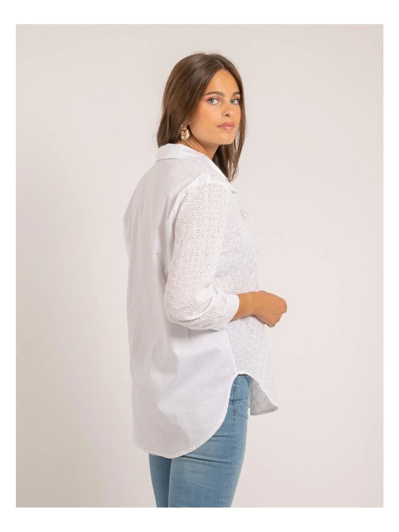 Chemise broderies anglaises ORIETTI Blanc