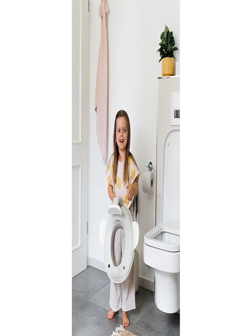 Réducteur de toilette baleine pour enfants   Gris clair