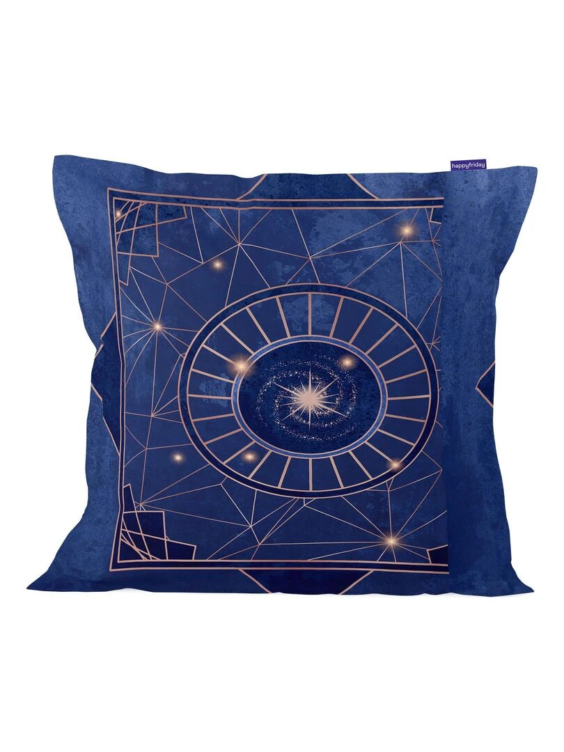 Housse de coussin Deep blue "Happyfriday" Blanc