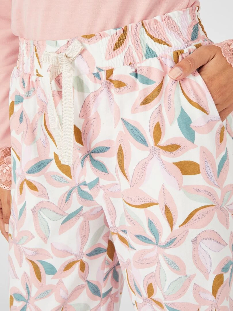 Pantalon de pyjama maille jersey Damart Rose