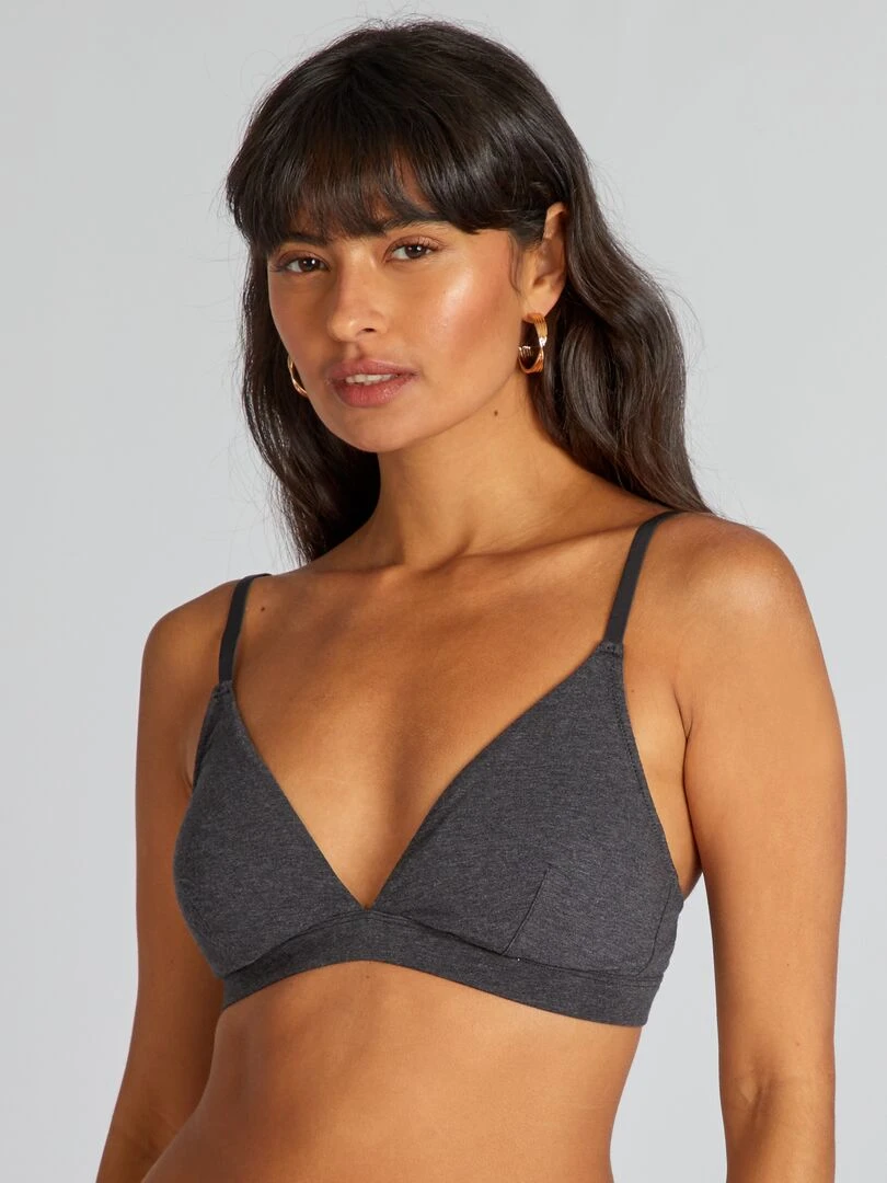 Soutien gorge triangle avec coques amovibles Gris