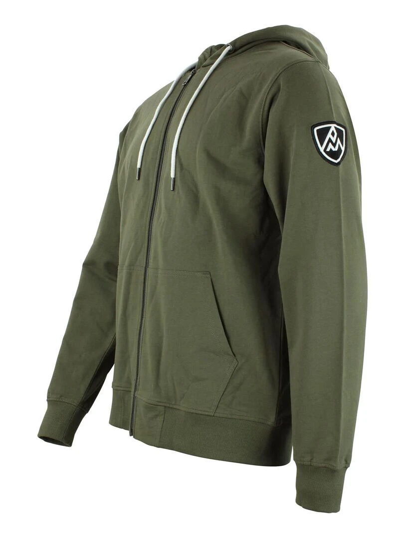 Sweat zippé à capuche homme CAGE   PEAK MOUNTAIN   Kaki