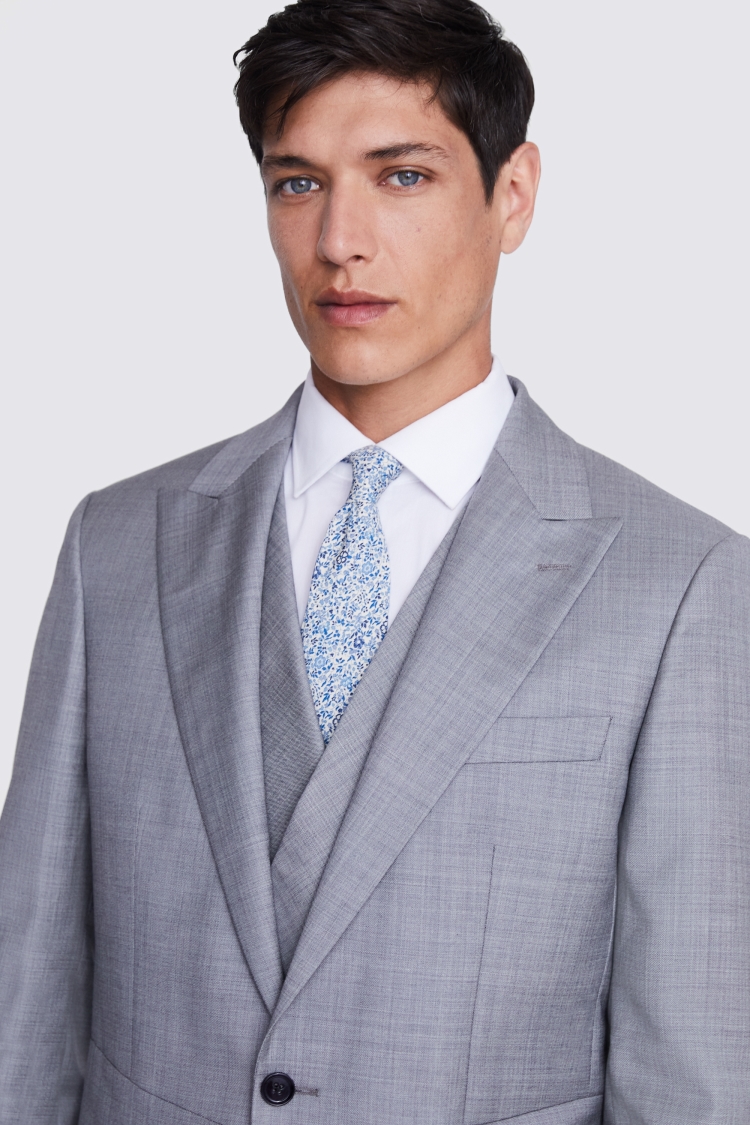 Italian Tailored Fit Grey Sharkskin Jacket   Buy Online at Moss