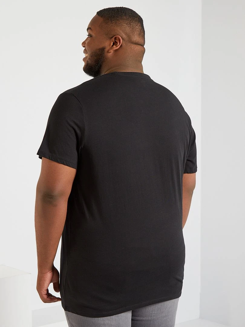 T shirt uni en maille jersey noir