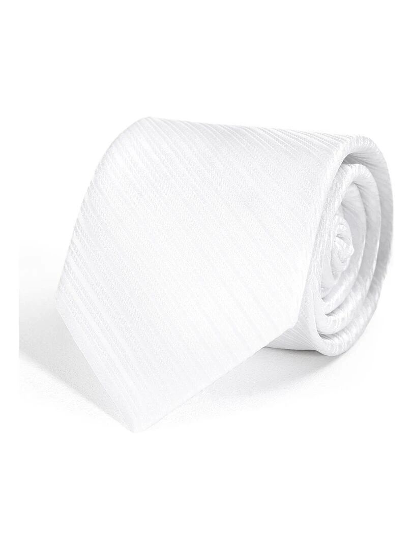 Cravate Faux Uni Fabriqué en Europe Blanc