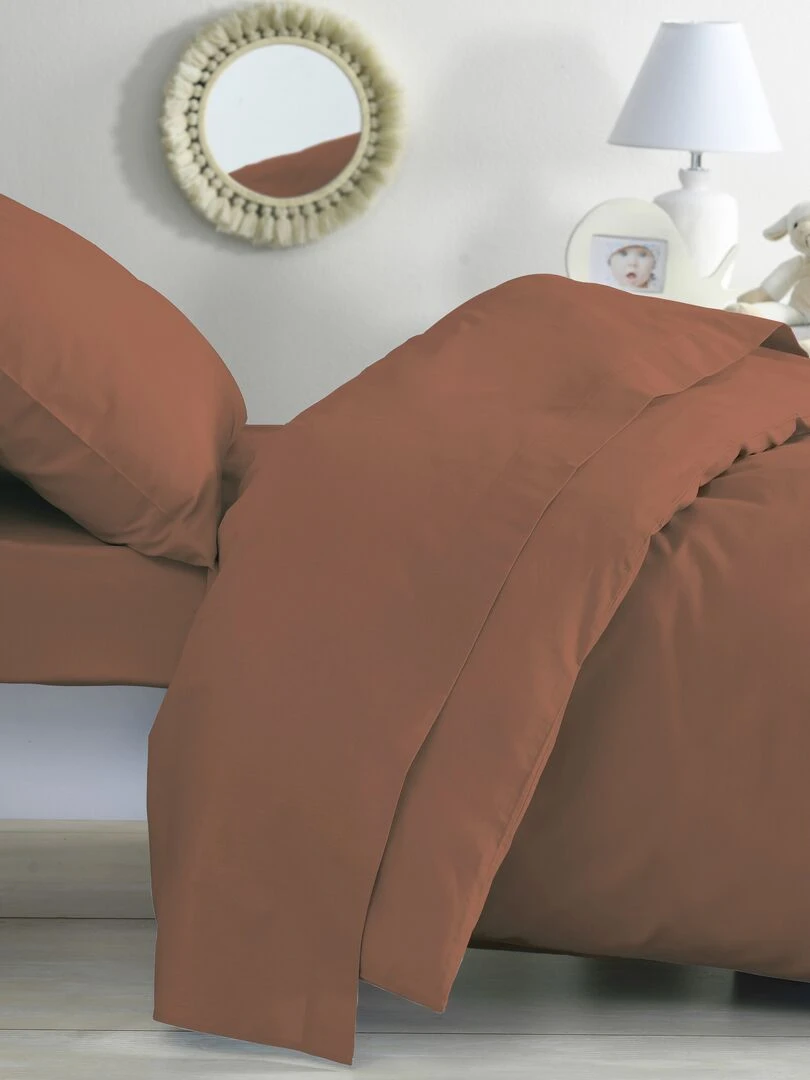 Drap dousse lit bébé 60x120 cm 100% coton Bio 'P'tit Basile' Mauve