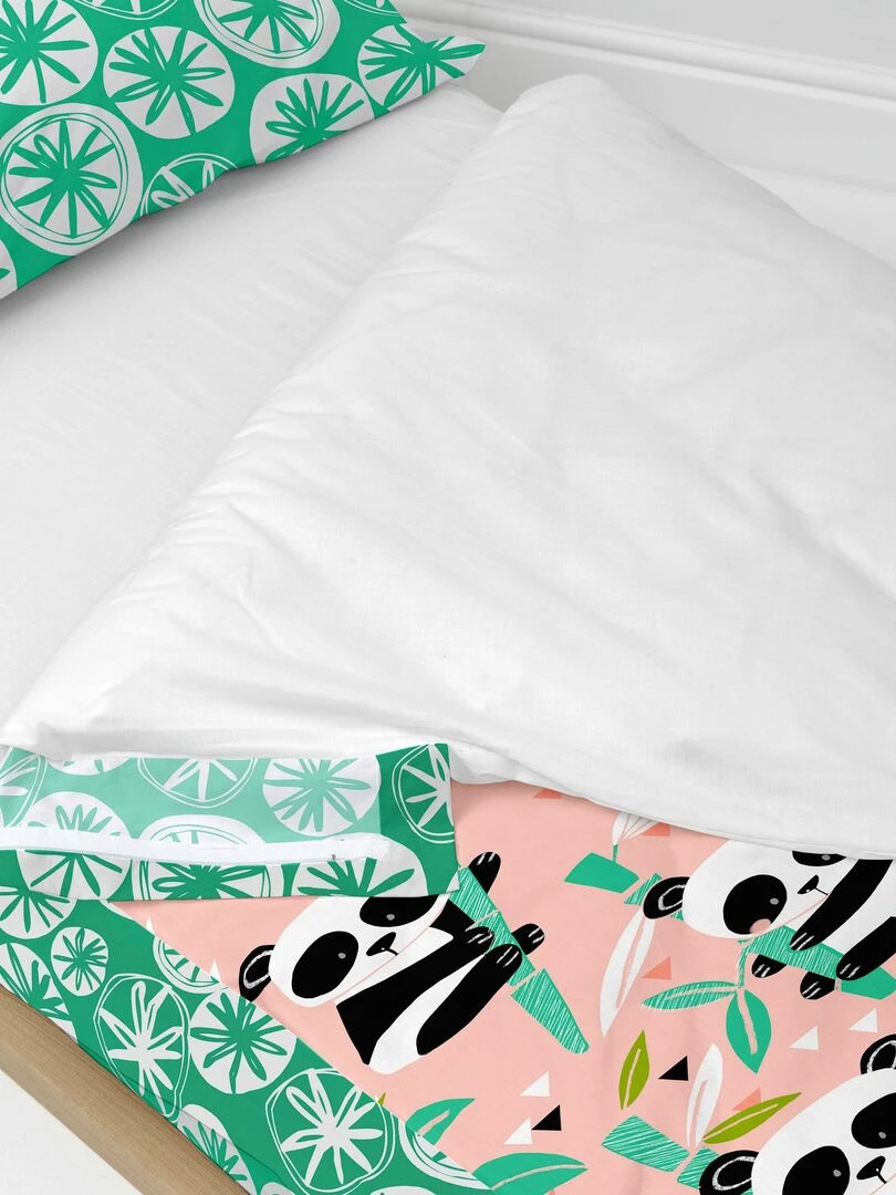Couchage prêt à dormir Sans rembourrage Panda garden "Happyfriday" Blanc Rose Noir