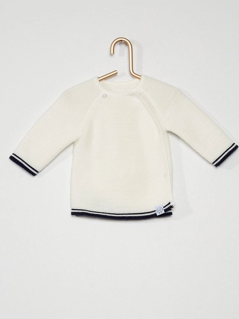 Brassière tricotée 'La Manufacture de Layette' blanc/marine
