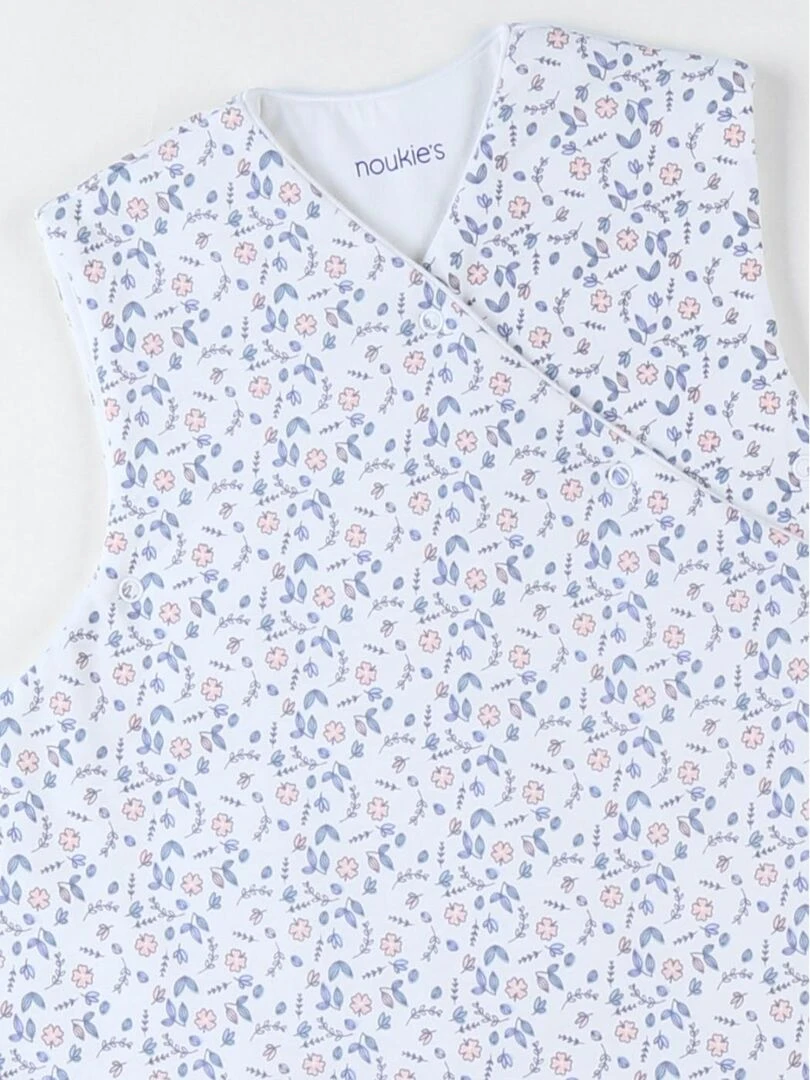 Gigoteuse 90 cm fleurie en jersey  écru/bleu clair   Noukie's   Bleu