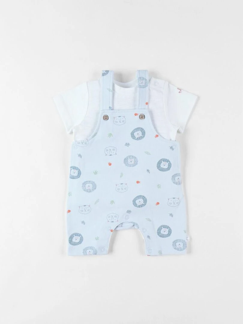 Set salopette + t shirt  ciel   Noukie's   Bleu