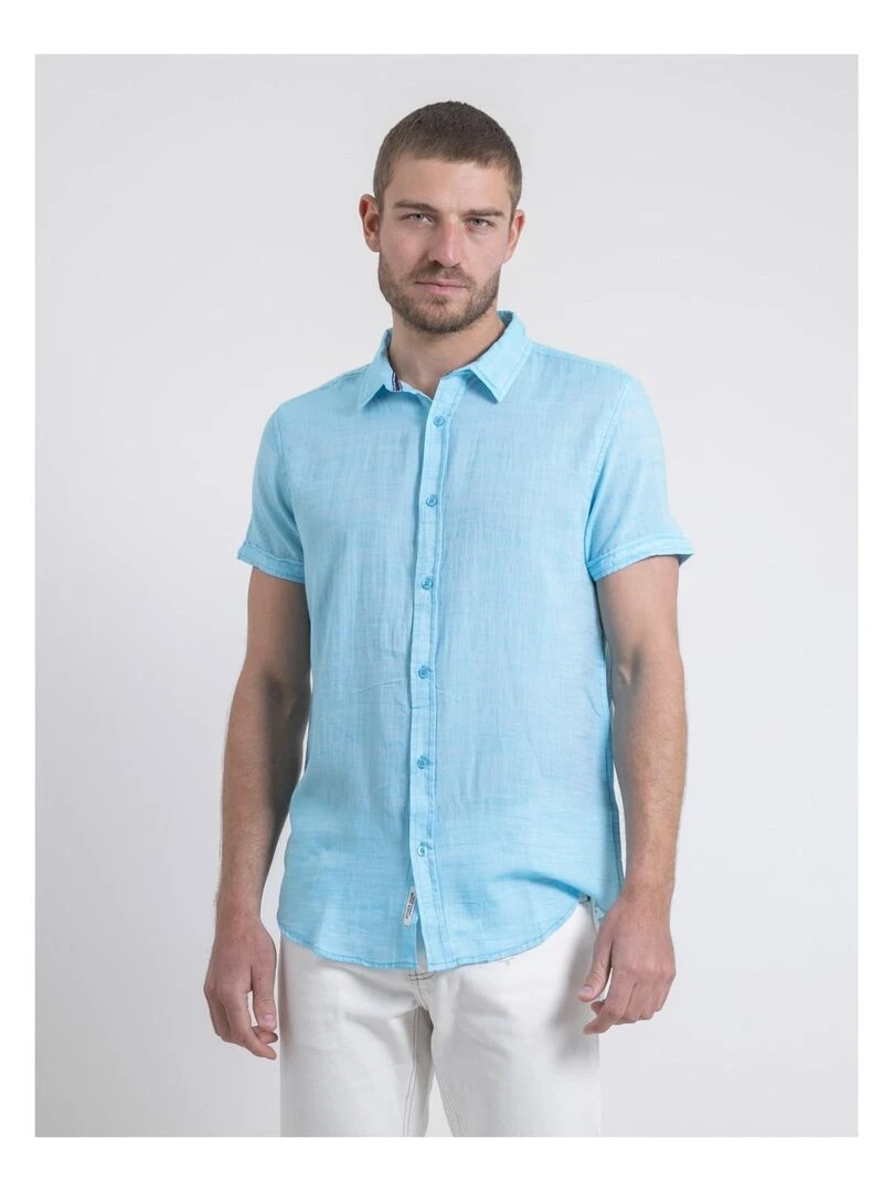 Chemise manches courtes DAPERMI Bleu turquoise