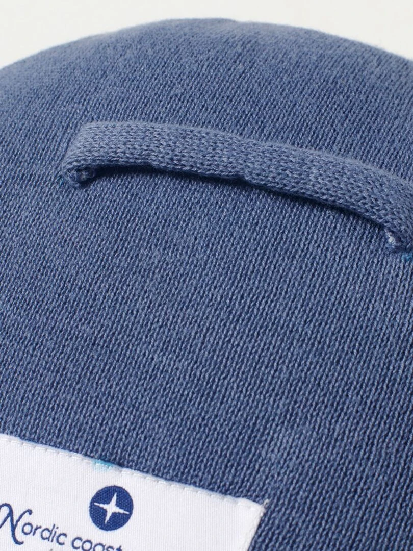 Coussin bébé en coton tricoté ballon "Welcome Little One"   Bleu