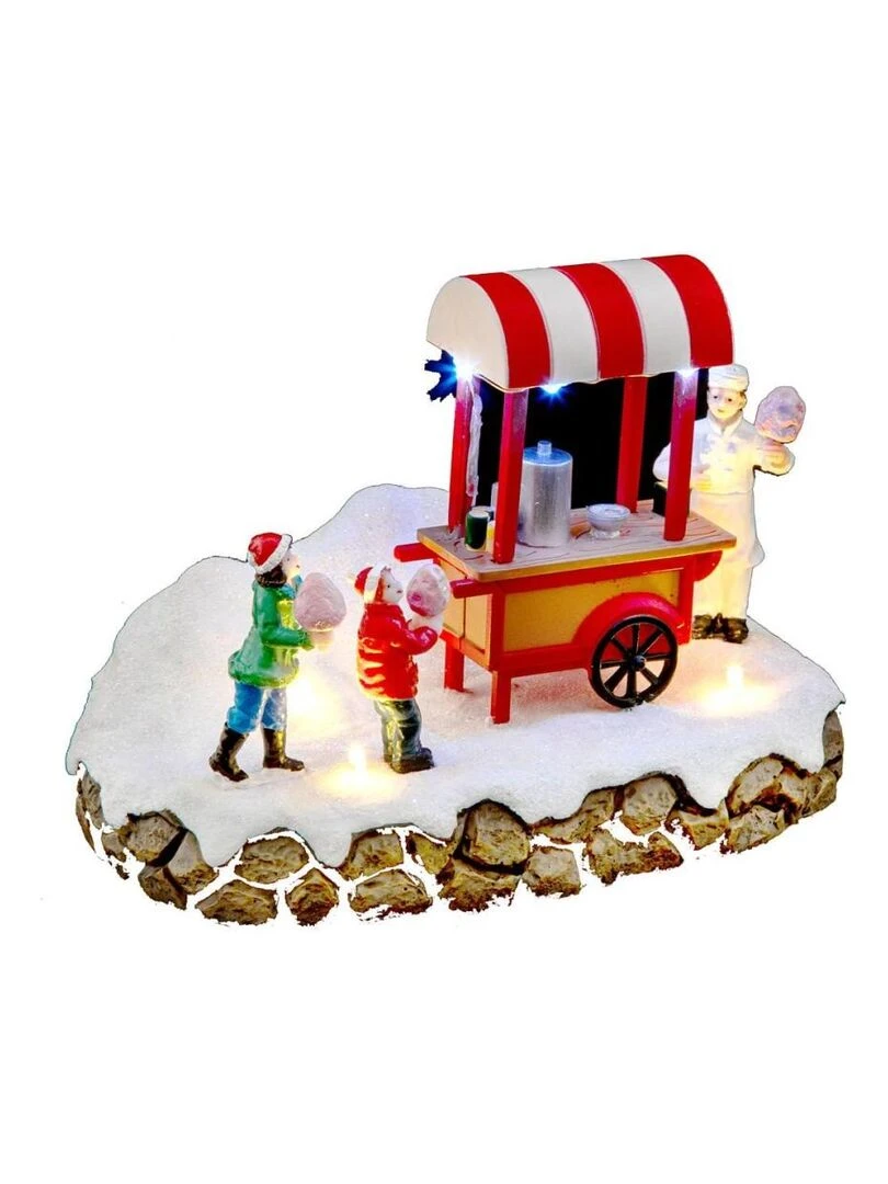 Village de Noël Barbe à papa 7 LED Rouge