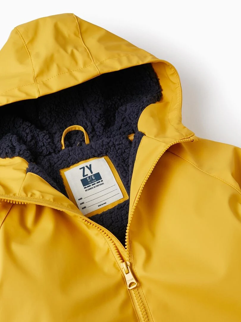 Parka en caoutchouc avec fourrure pour garçon  Skater's’ Dictionary   Jaune foncé