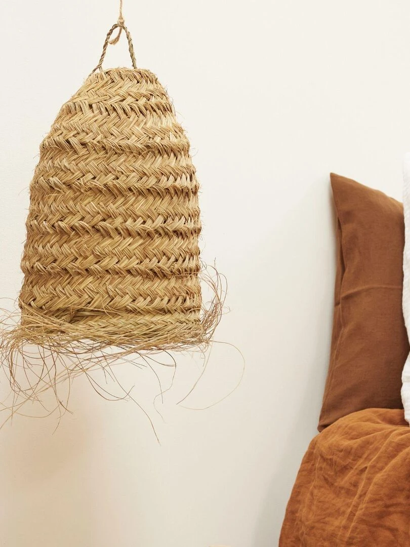 Abat jour tube fibre de palmier   Beige