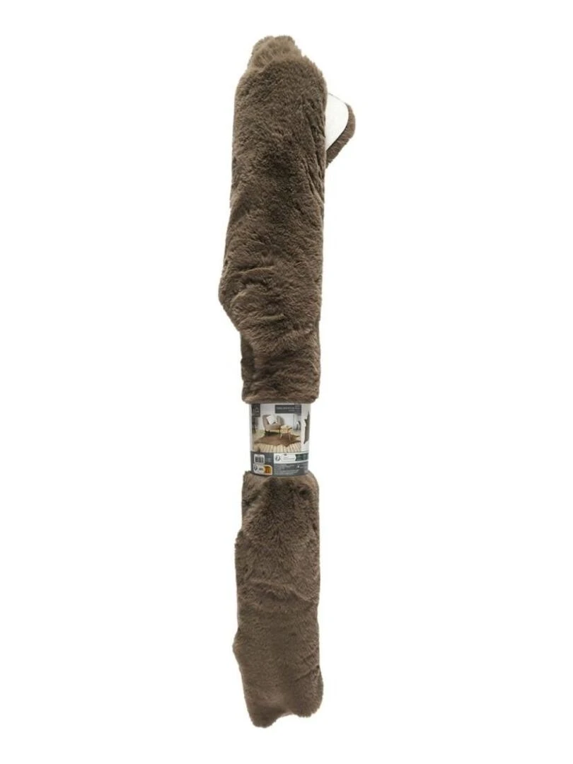 Tapis forme peau de bête imitation fourrure taupe 120x158 cm   Beige