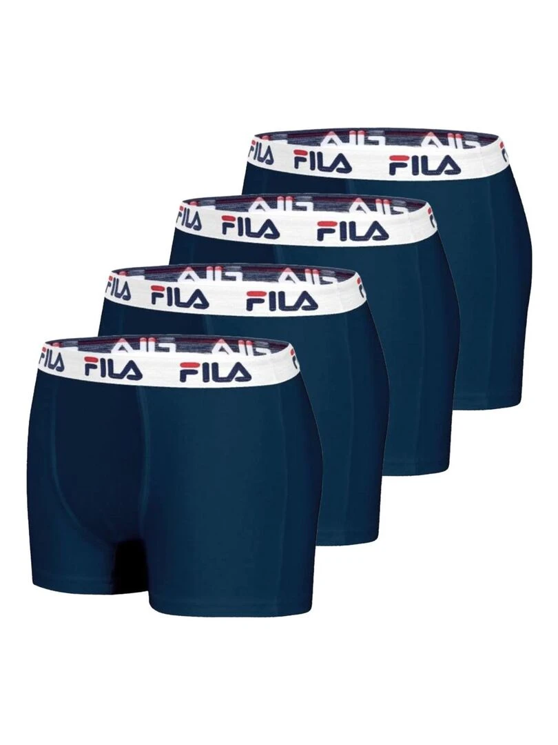 Lot de 4 Boxers Homme FILA 5016 coton couleur Navy Fila Bleu