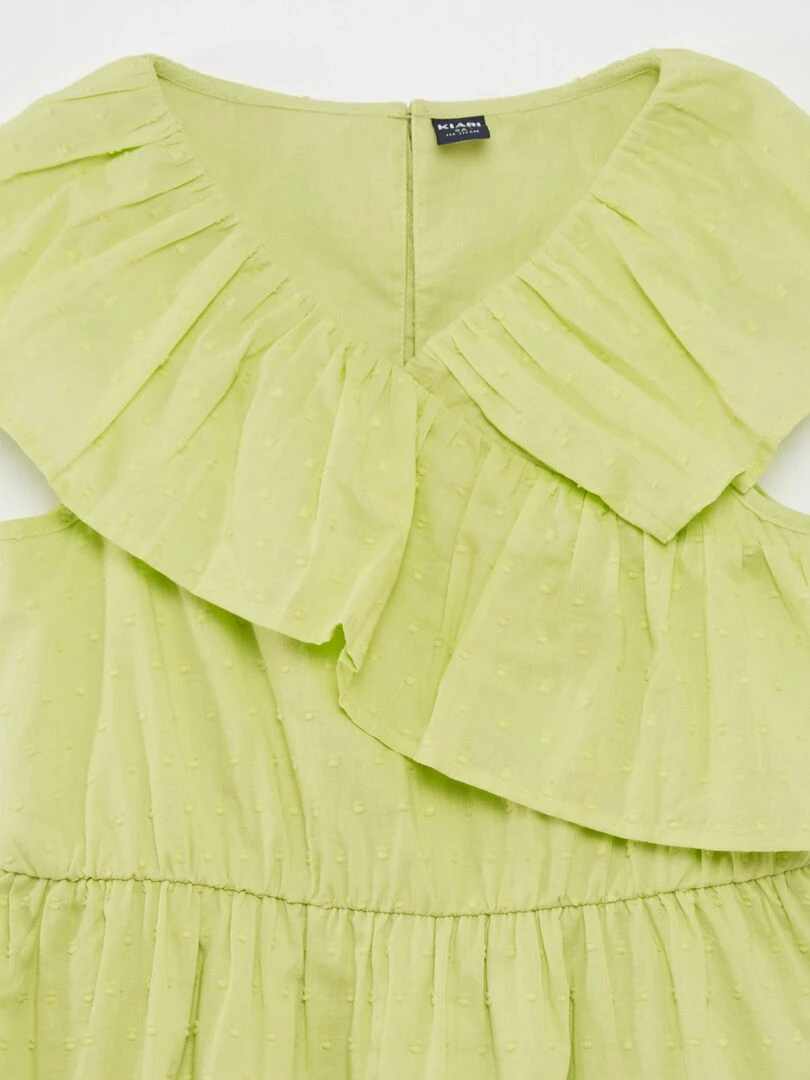 Robe en coton plumetis Vert citron