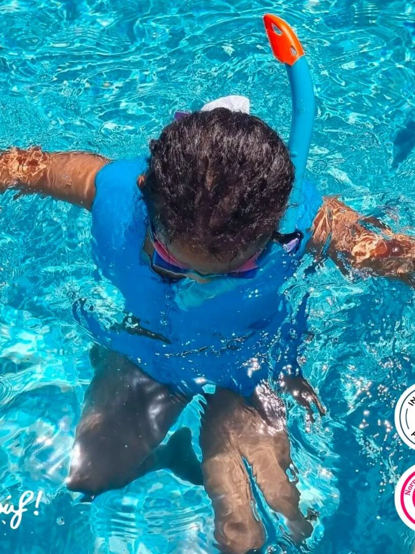 Maillot de Bain Mademoiselle avec Flotteurs   Accessoire de Natation Fille   Bleu turquoise