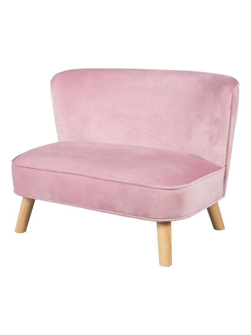 ROBA Canapé Enfant en Velours "Lil Sofa" Scandinave 2 Places Feuteuil Rétro Confortable Rose Rose