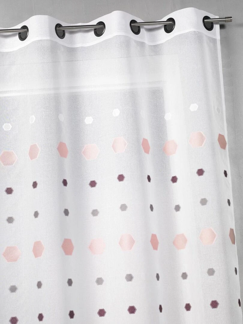 Voilage en jacquard aux imprimés hexagonaux Rose clair