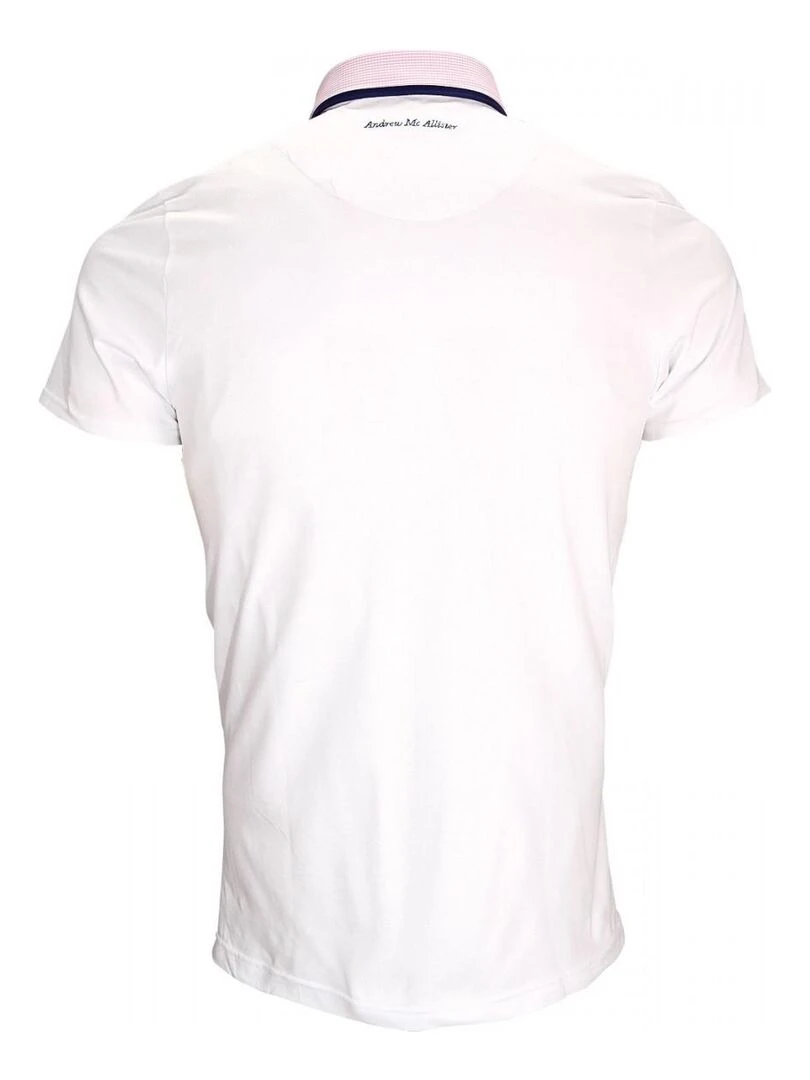 Polo double col JOHN Blanc