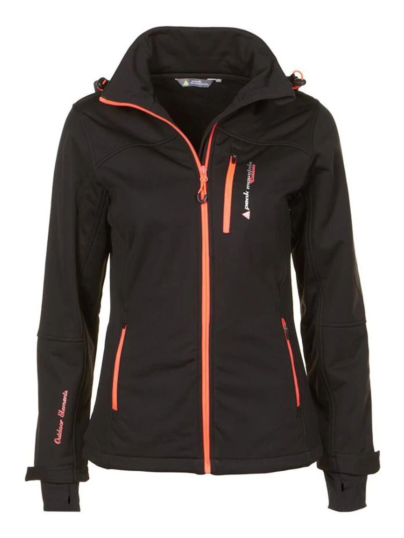 Blouson softshell femme ANNE PEAK MOUNTAIN Noir Orange