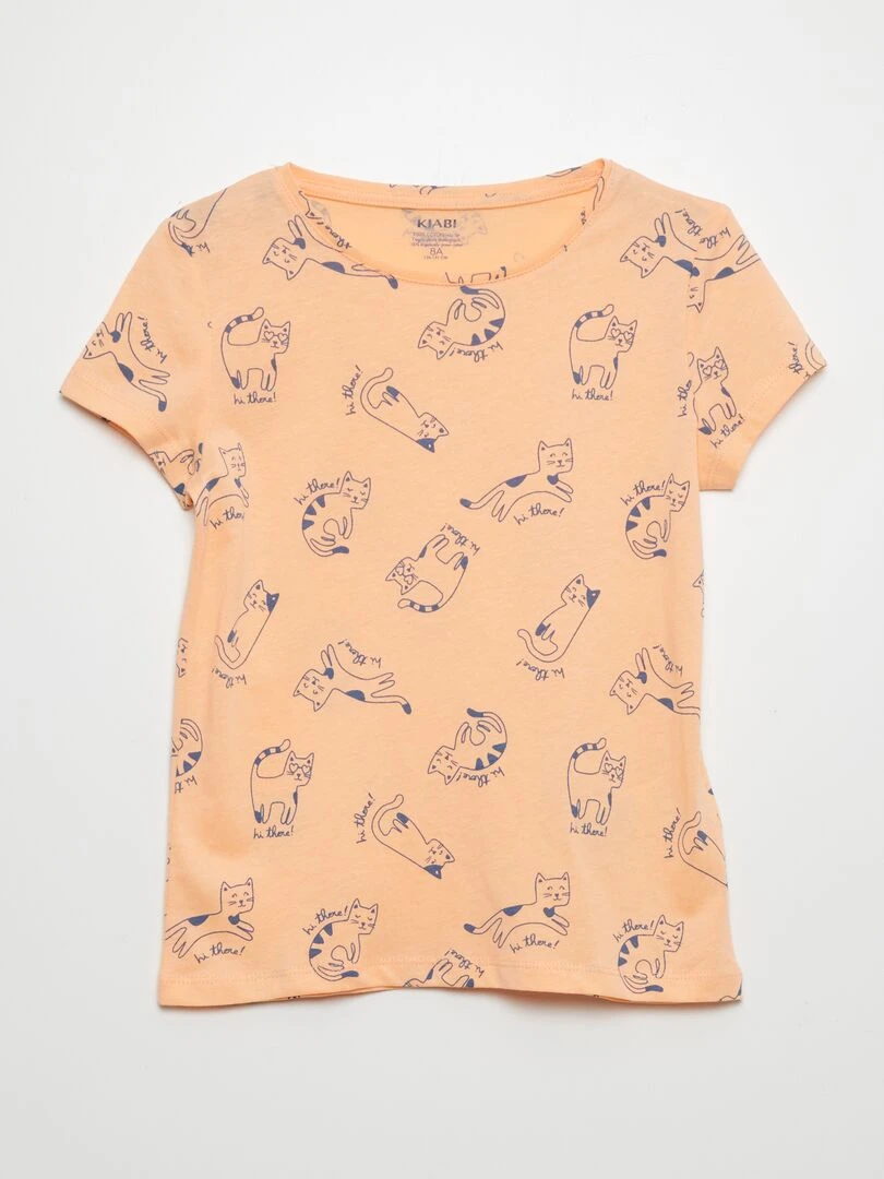 Lot de 3 t shirts imprimés   Orange/bleu/blanc