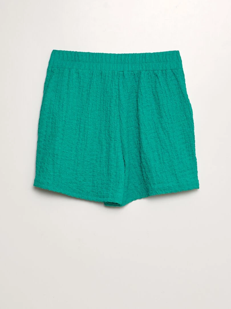 Jupe short en maille gaufrée Vert