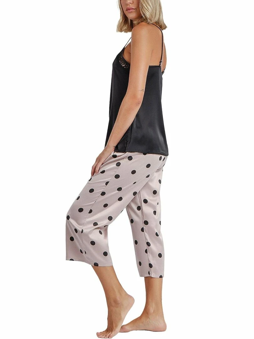 Pyjama pantalon palazzo caraco Elegant Dots   Noir