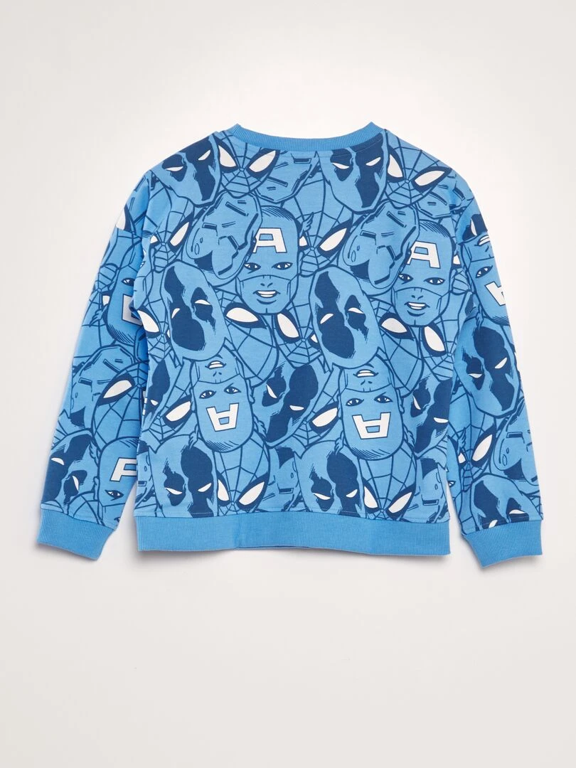 Sweat 'Marvel' en molleton fin   Bleu