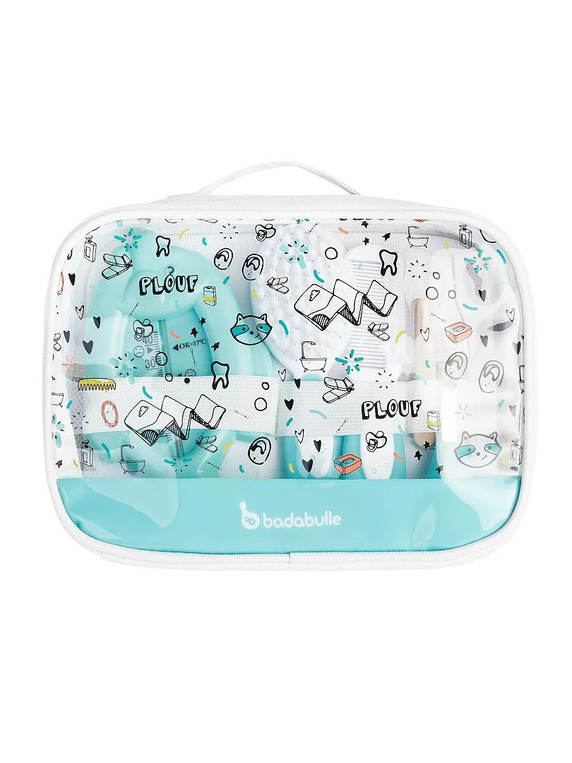 Trousse de soin 'Badabulle' 7 accessoires blanc/bleu