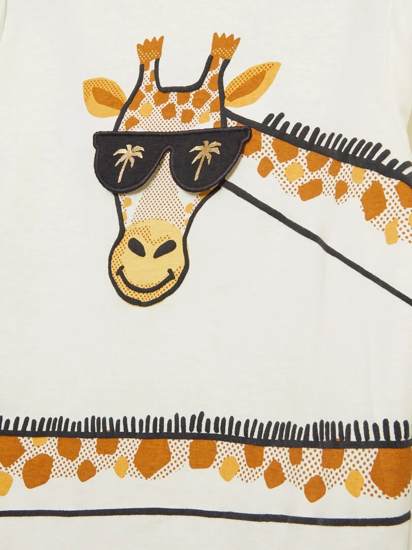 T shirt manches longues avec animation Beige