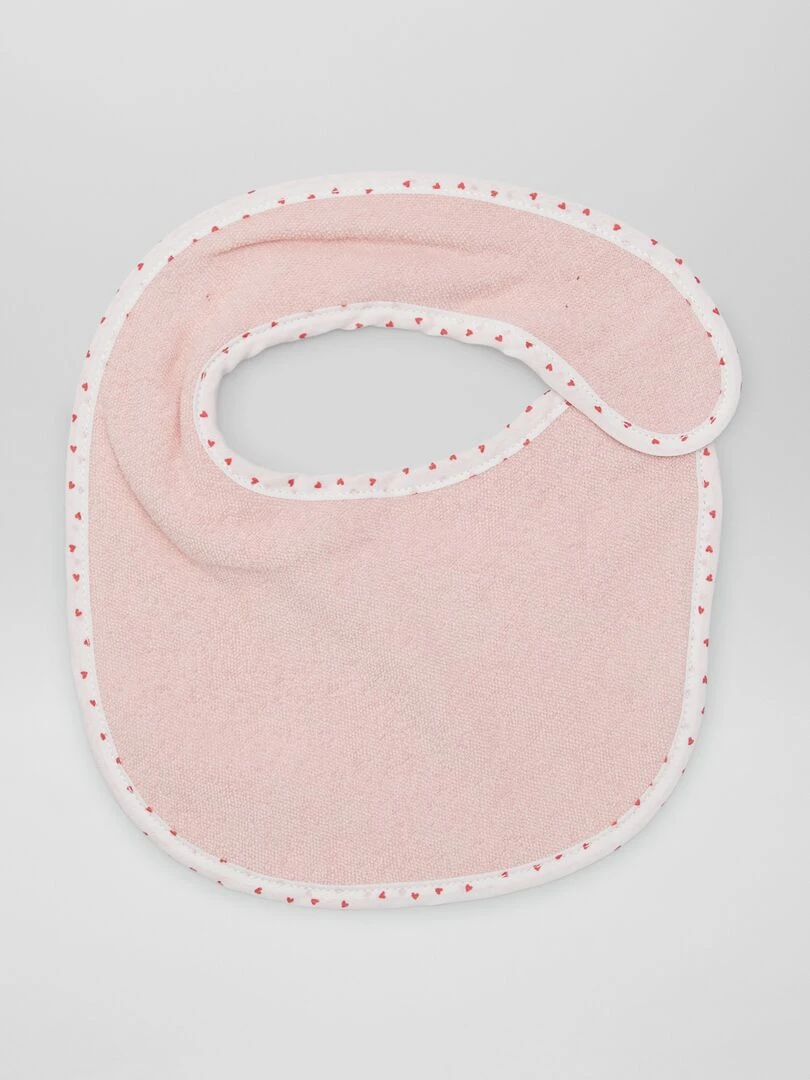 Lot de 7 bavoirs éponge à scratch Rose