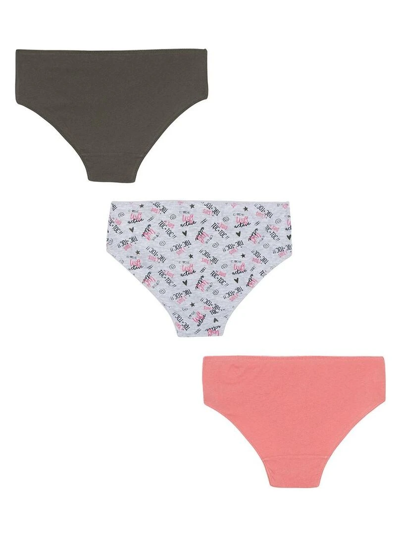 Lot de 3 culottes fille en coton bio Wifi Multicolore