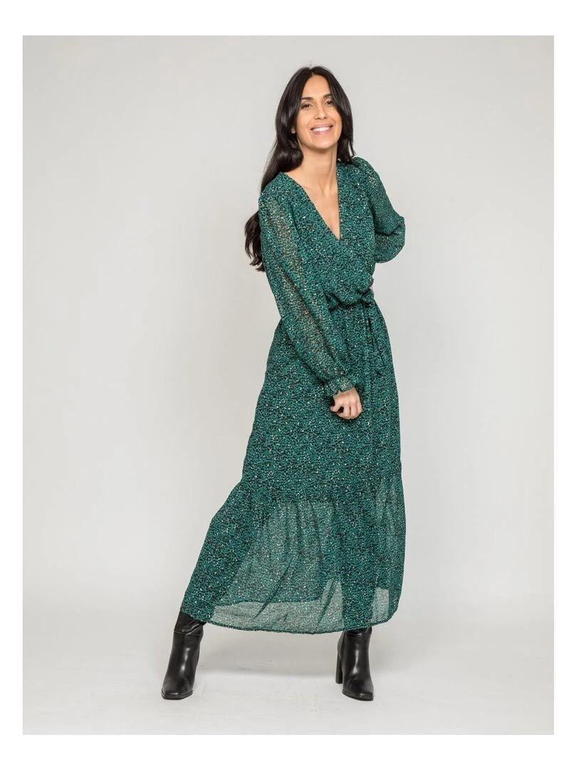 Robe longue motifs ILARIA   Vert