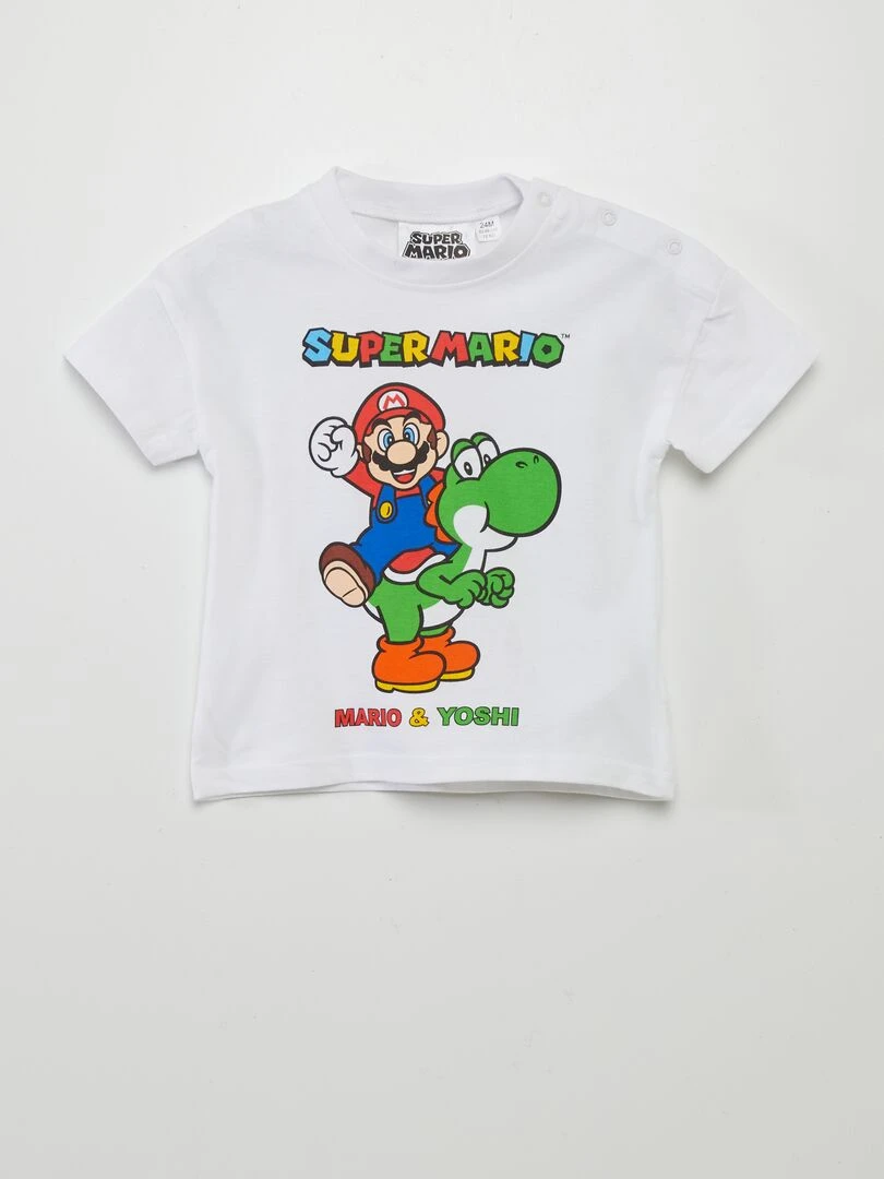 Pyjama court 'Marion & Yoshi'   2 pièces   Blanc/gris