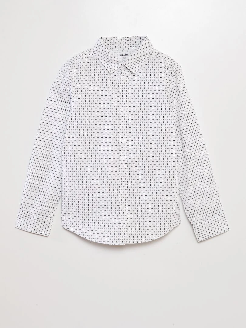 Chemise en popeline imprimée Blanc/noir