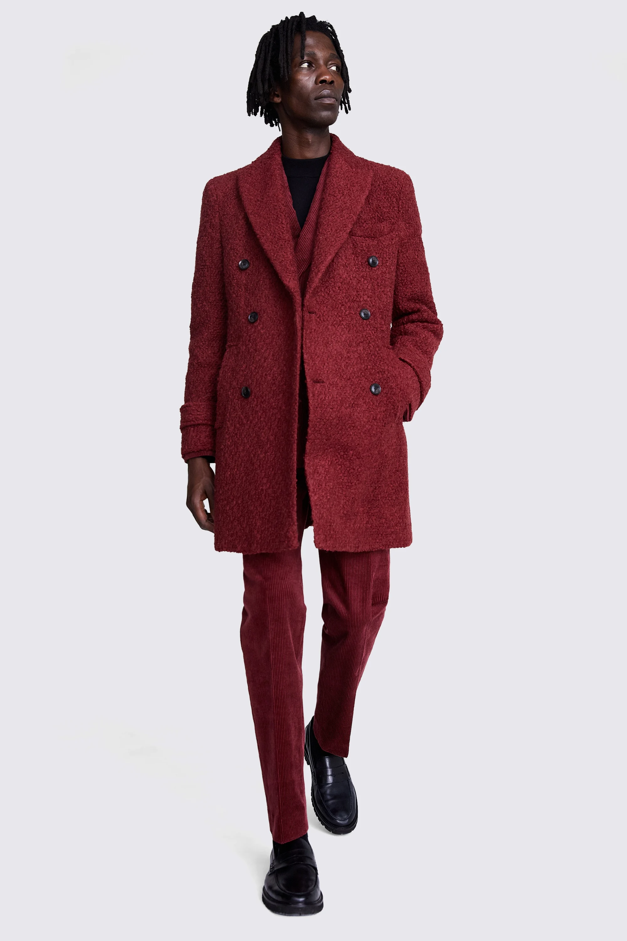 Red Bouclé Coat Buy Online at Moss